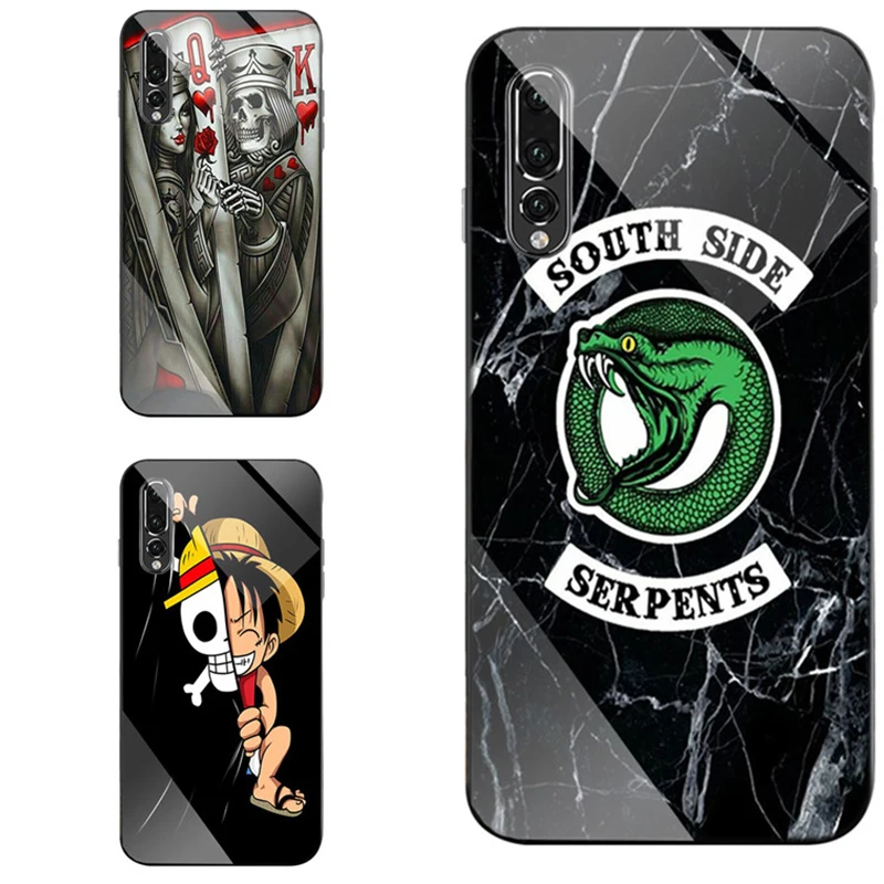 interesting snake celular cover Glass Magnetic Phone Case For huawei p20 lite p30 p10 nova4 3i mate20 Tempered Capinhas |