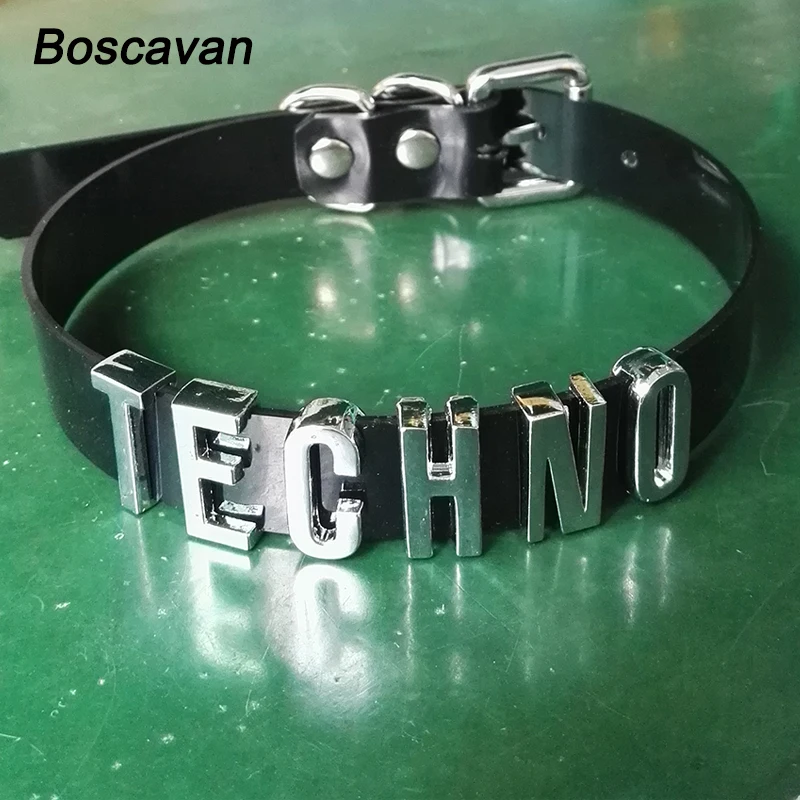 

Handmade Customised Choker Black Personalised Letter Choker Cosplay Small Letters Word Collar