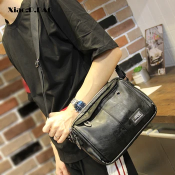 

Attractive Design Fashion Trend Men Shoulder Bags Excellent Quality PU Leather Package Crossbody Bags Travel Bags Preppy Satchel