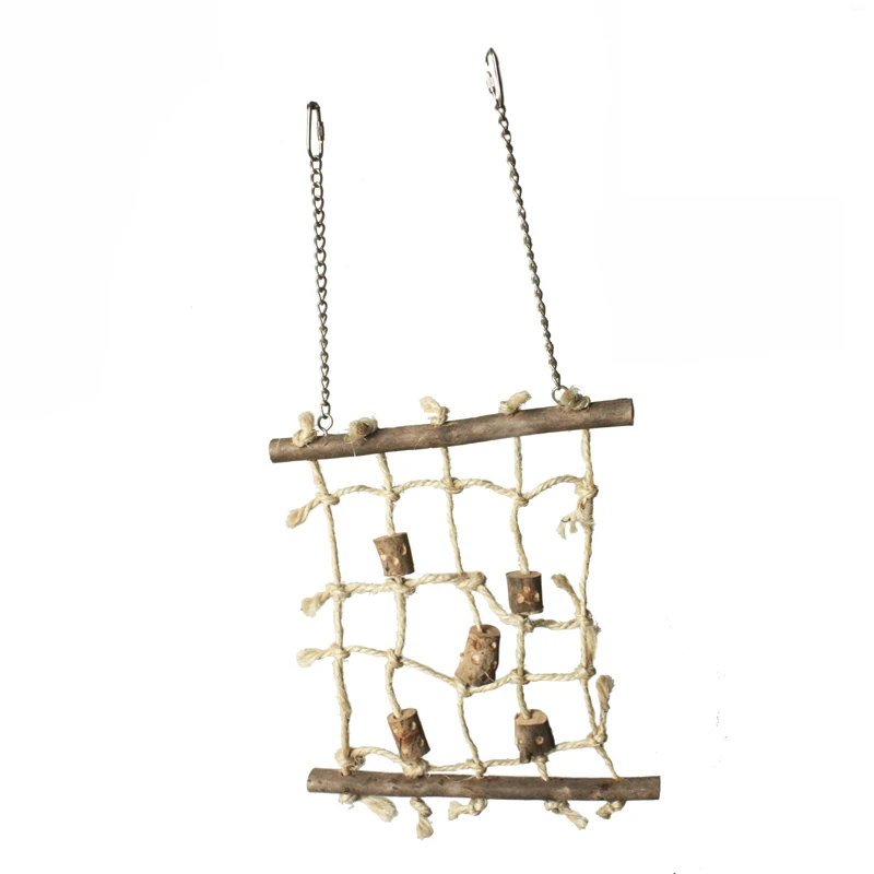 Wholesale Birds Hemp Rope Climbing Net Pet Parrot Chew Toy Budgie