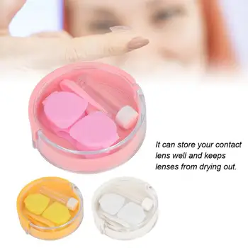 

Portable Round Transparent Cover Contact Lenses Storage Box Case Container Holder