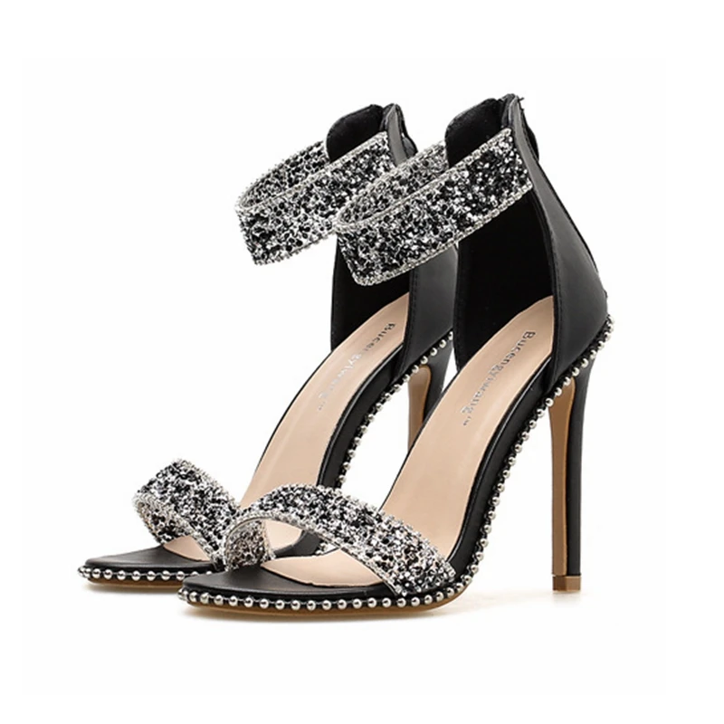 Summer New Fashion Women Sandals High Heels Sexy Party 11CM Pumps Black