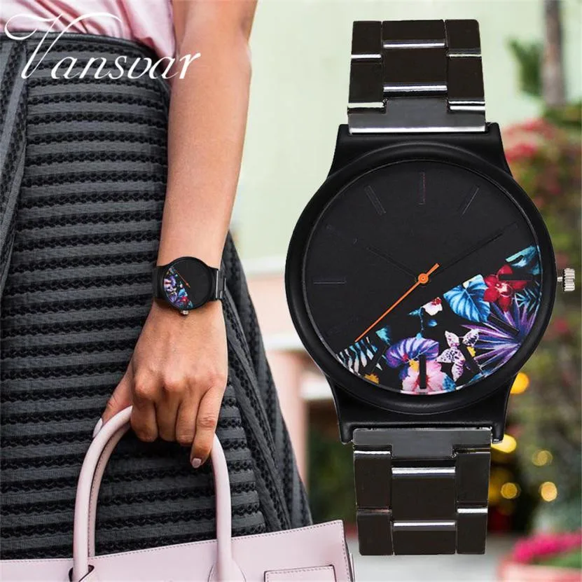 

vansvar New arrival Luxury stainless steel strap Casual men's Watches Women Dress Quartz Wristwatches Relogio Feminino 2018 Gift