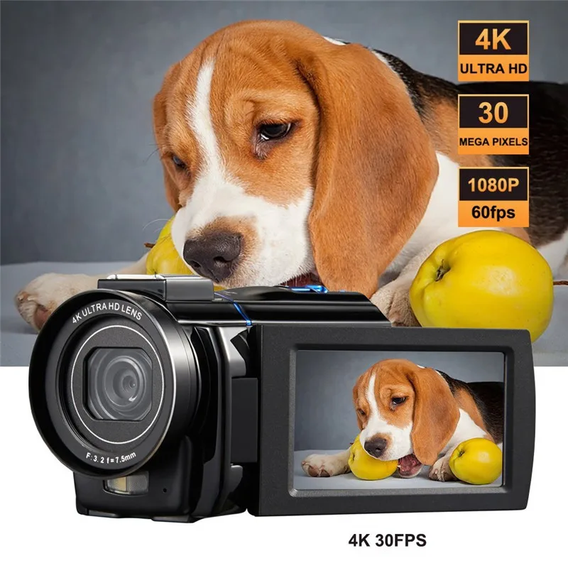 

New 3.0" Touch screen Ultra HD 4K Video Camera Digital Photo Camera Camcorders with External Microphone Remote Controller