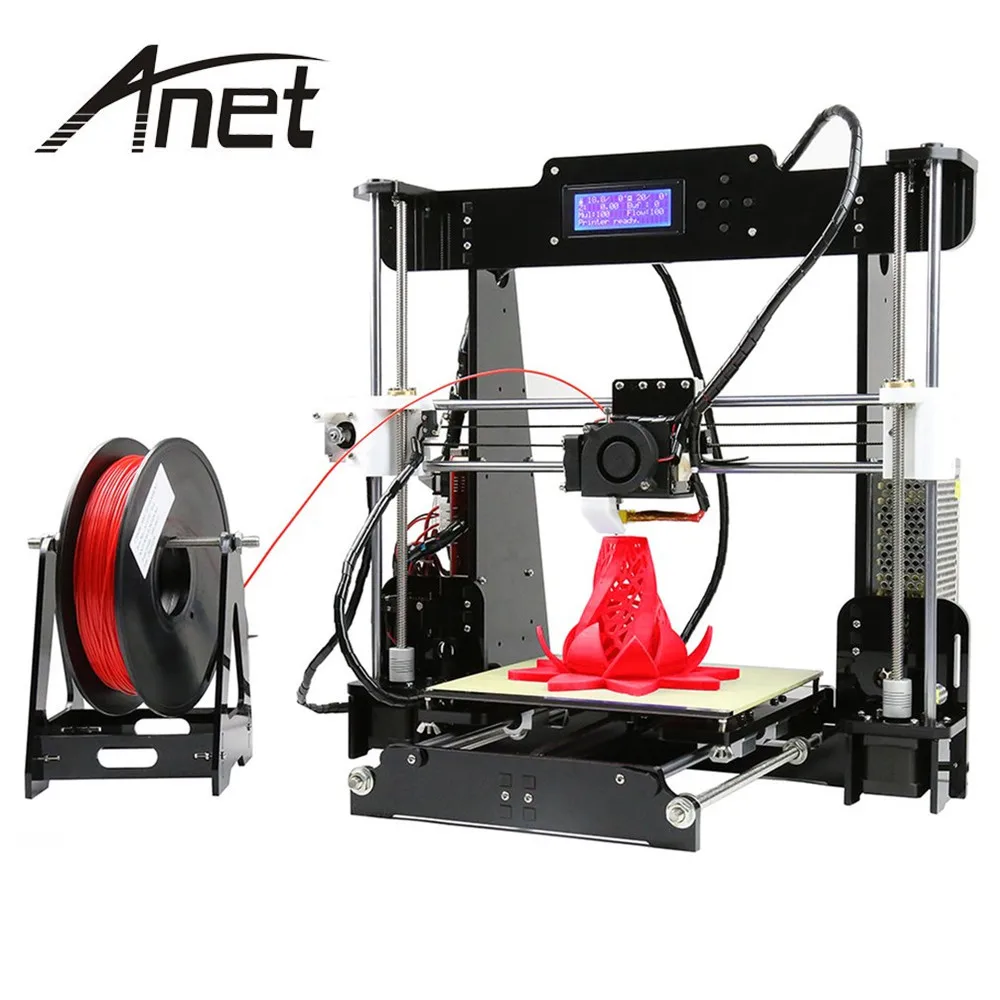 

Anet A8 3D Printer Color Printing Printer Large Printing Size Precision Reprap 3 DIY 3D Printer kit 3 Materials LCD Filament
