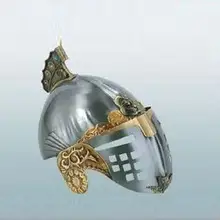 S1028 средневековый Серебряный Золотой рыцарь Дракон железный шлем с маской 9," X 8,3" X 9,9"