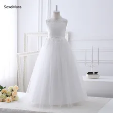 Real Picture High Quality White Flower Girls Dress Lace Applique Beading 2019 Ball Gown Kids First Communion Dress Pageant Gown Real Picture High Quality White Flower Girls Dress Lace Applique Beading 2019 Ball Gown Kids First Communion Dress Pageant Gown