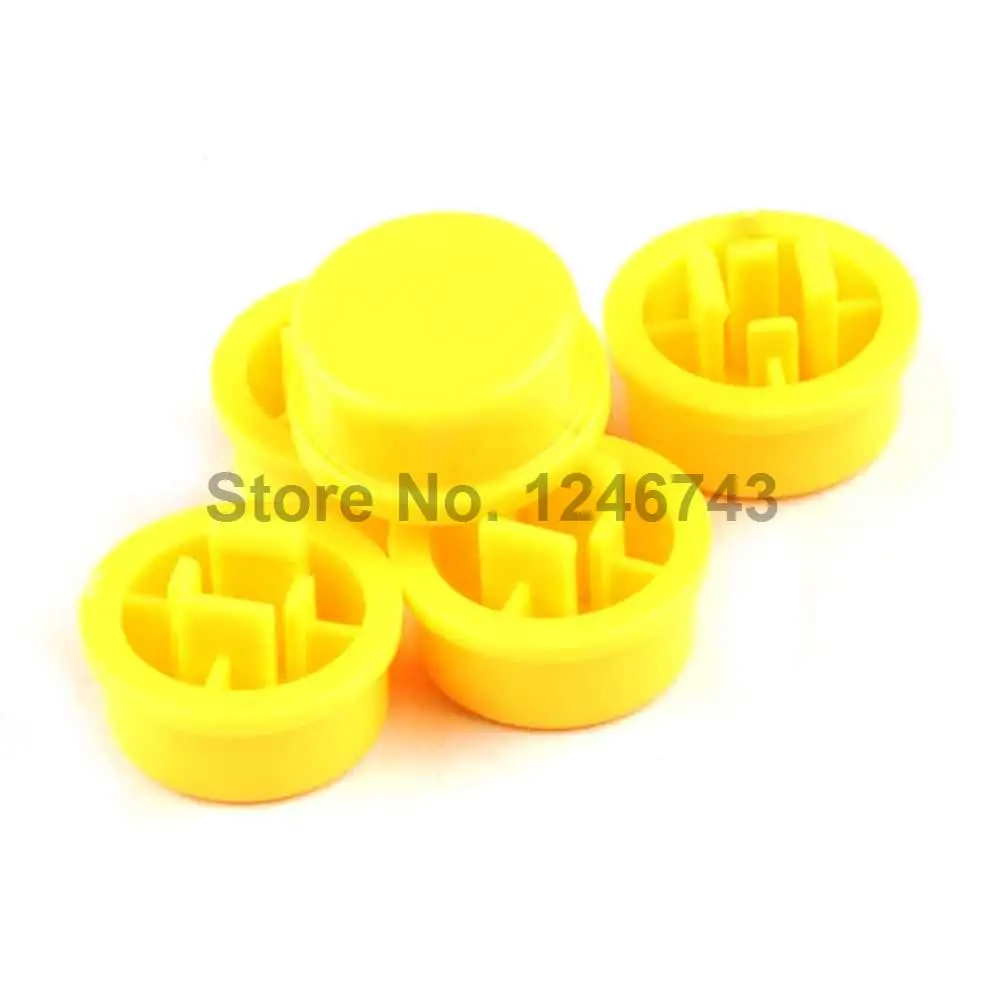 

50PCS Single Cap B3F Round Cap 12*12*7.3mm Button Cap Round Yellow