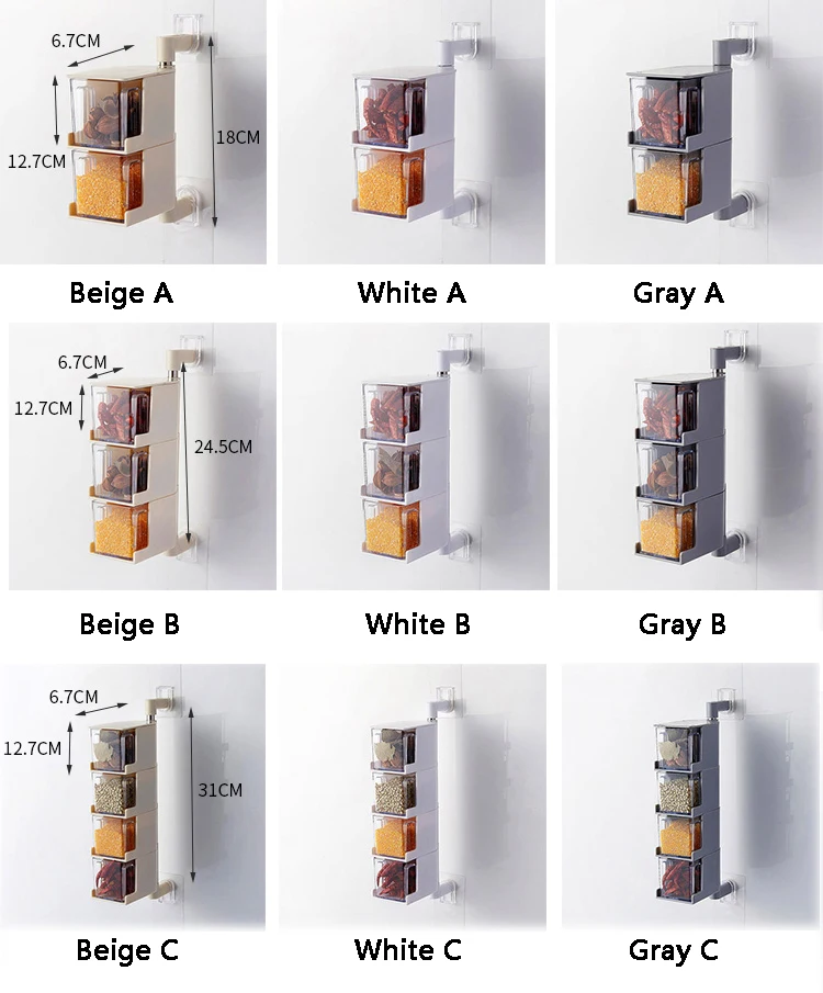 Приправа для хранения Коробки приправ кухонная, коробочка, приправ специи Storager настенный вращающийся Кухня организации инструменты