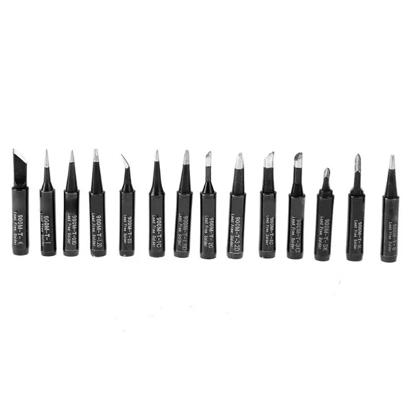 

14pcs Pure Copper Iron Tip 900M-T Soldering Tip for Soldering Rework Station Sldering Tin Iron Tool Kit Lead-free Solder Tip
