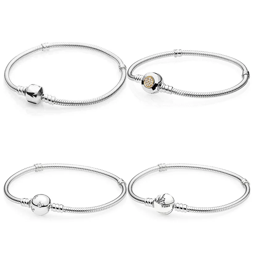 

Wonderful World Park Castlel Mickey Barrel Clasp Bracelet Fit Pandora Snake Bracelet 925 Sterling Silver Bead Charm Jewelry