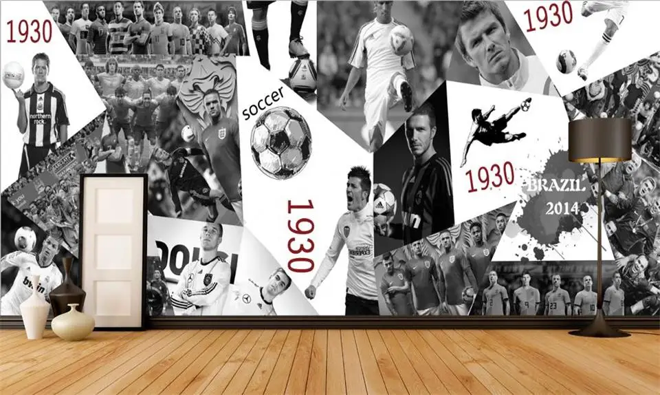 Best Custom 3D Photo Wallpaper Non Woven Mural Room Star Football Picture Sofa KTV Bar Background Wall Wallpaper Home Decor