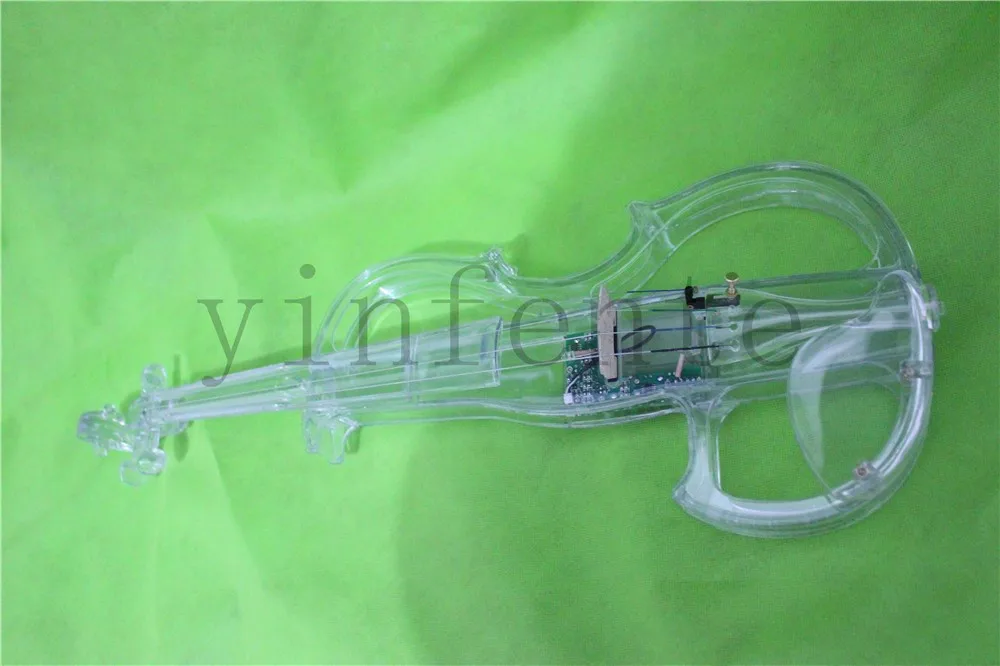 Красочные синий зеленый прозрачный Электрический Скрипка Кристалл скрипка 12