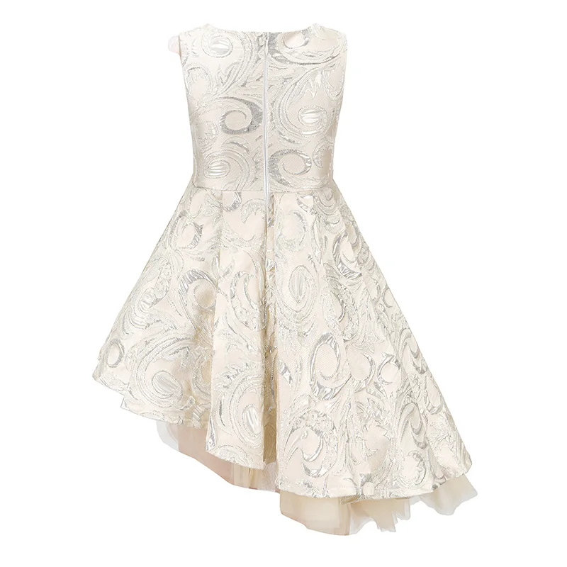 Childdkivy/асимметричное платье без рукавов с цветочным узором для девочек; Детские праздничные платья для девочек;#71884