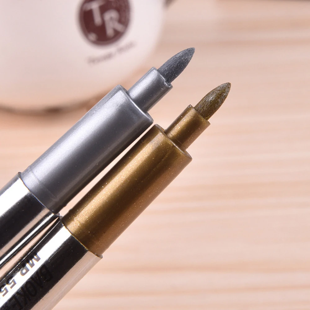 1,5 мм DIY металлическая водостойкая Перманентная краска маркерные ручки золотой и серебряный маркер ремесленные ручки для школьные принадлежности