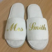 8 пар в партии персонализированные блеск логотип невесты, чтобы быть курица вечерние Свадебные невесты подарок пользовательские тапочки