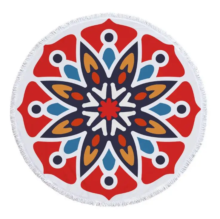 

GRIDILANGO Mandala Bohemia Round Beach Towel With Tassel Microfiber Beach Towel Kid Play Mat Travel Plane Living Room Home Decor