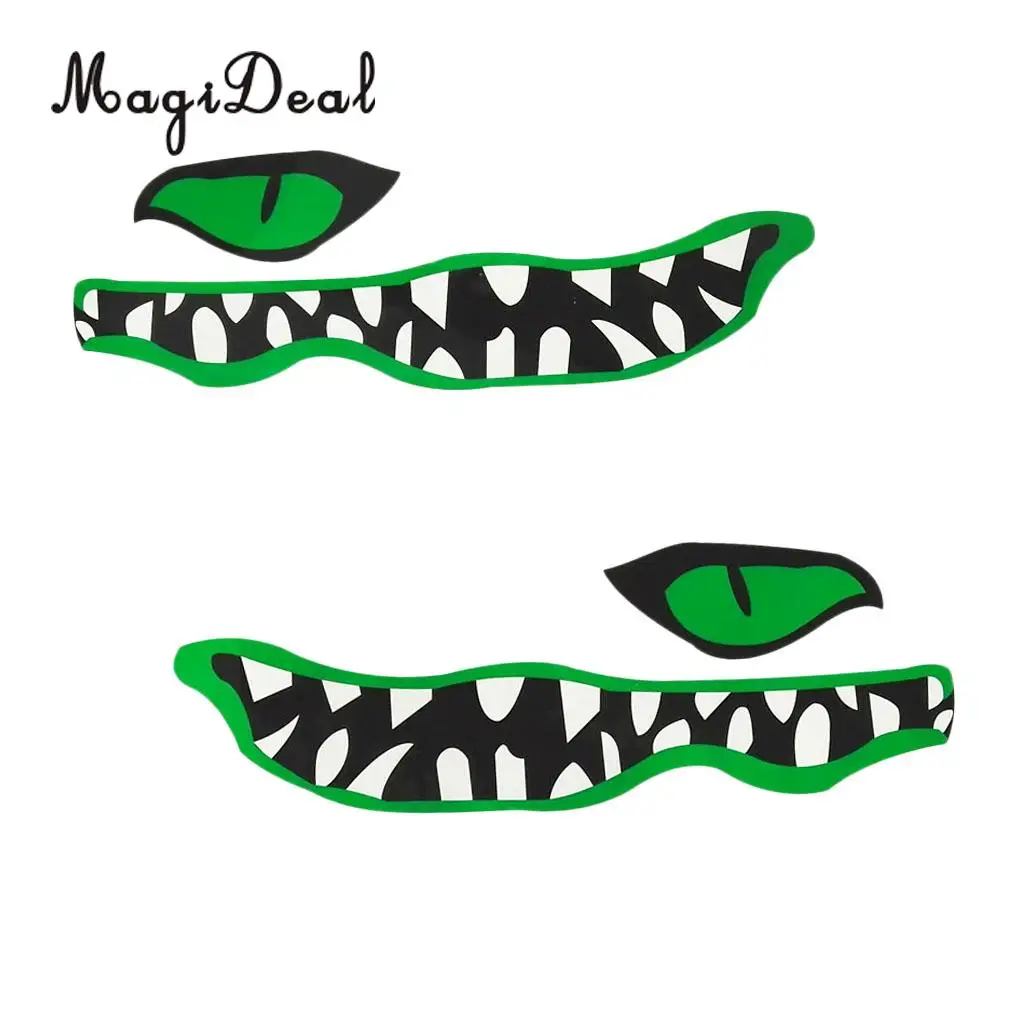 MagiDeal New 1 Pair River Monster Mouth&Eye Vinyl Decal Stickers for Kayak Canoe Fishing Boat Car Truck Yaht Dinghy Window Decor