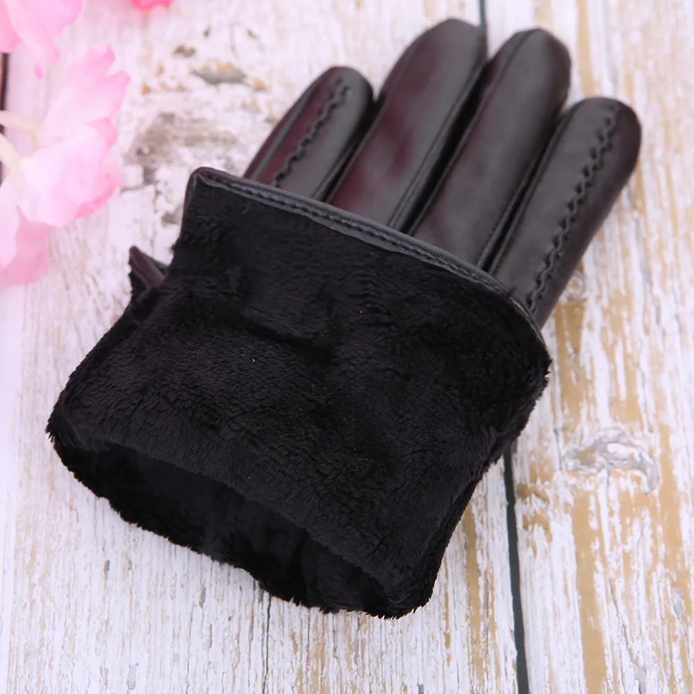 Женские перчатки guantes, кожаные перчатки, Осень-зима, сохраняющие тепло, с бантом, теплые, для вождения, плюс бархатные рукавички, удобные, luvas, зимние перчатки