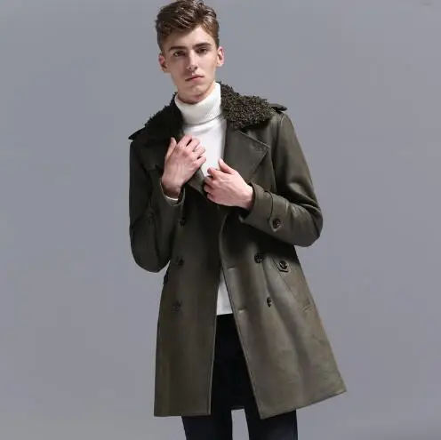 S 6XL Hot 2019 New Men clothing Deerskin velvet warm fur collar thicken ...