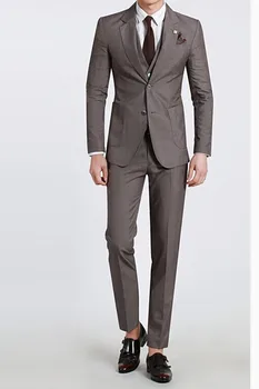 

New Arrival Groom Tuxedos Slim Fit Groomsmen Notch Lapel Best Man Suit/Bridegroom/Wedding/Prom Suits (Jacket+Pants+Tie+Vest)