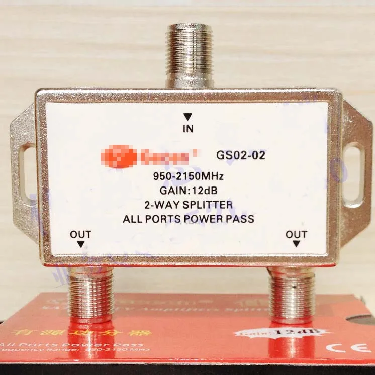 1 в 2 из спутникового ТВ сплиттер 2 способ SA ТВ/CA ТВ усилители сплиттер 950-2150 МГц F Тип Разъем усиления 12 дБ