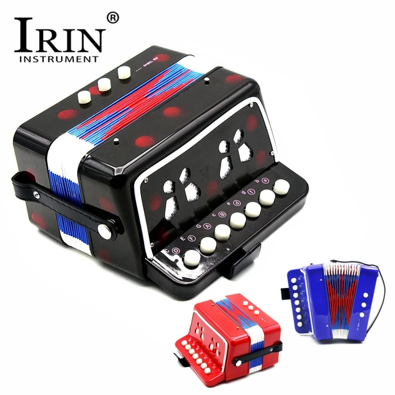 

Accordion Mini Small Keyboard Accordion 7 Buttons Rhythm Children Educational Musical Instrument Band Toy for Kids 3 Colors