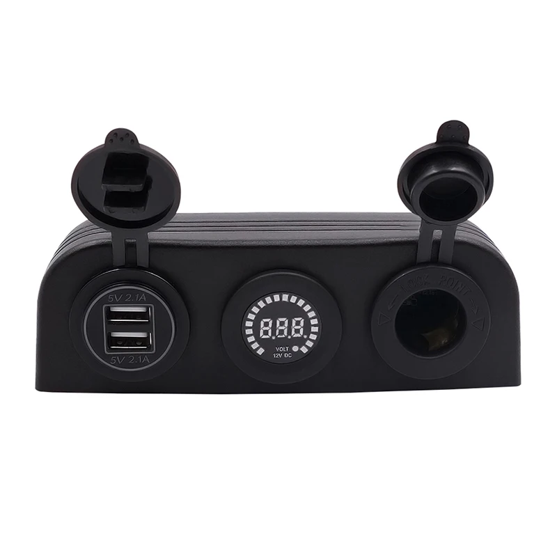 WUPP Красный 12 В в авто прикуриватели разъем Цвет Вольтметр 5 V 2.1a Dual Usb автомобилей