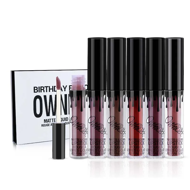 New 6 Colors Birthday Edition Lip Kit Gloss Set Lips Tint Cosmetics