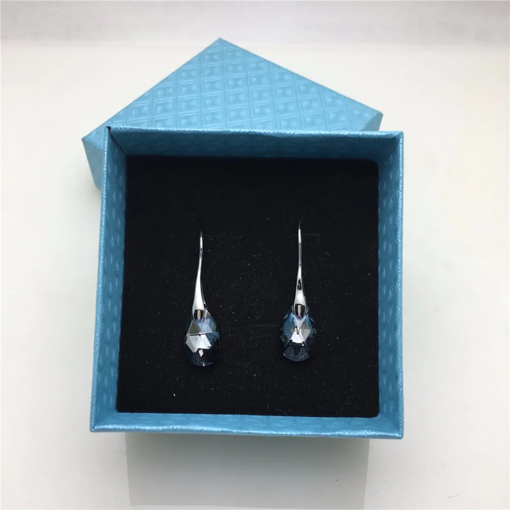 Ms Betti 2018 New Year Christmas gifts with box for girl and Women Crystal pear-shaped drop earrings with crystal from Swarovski