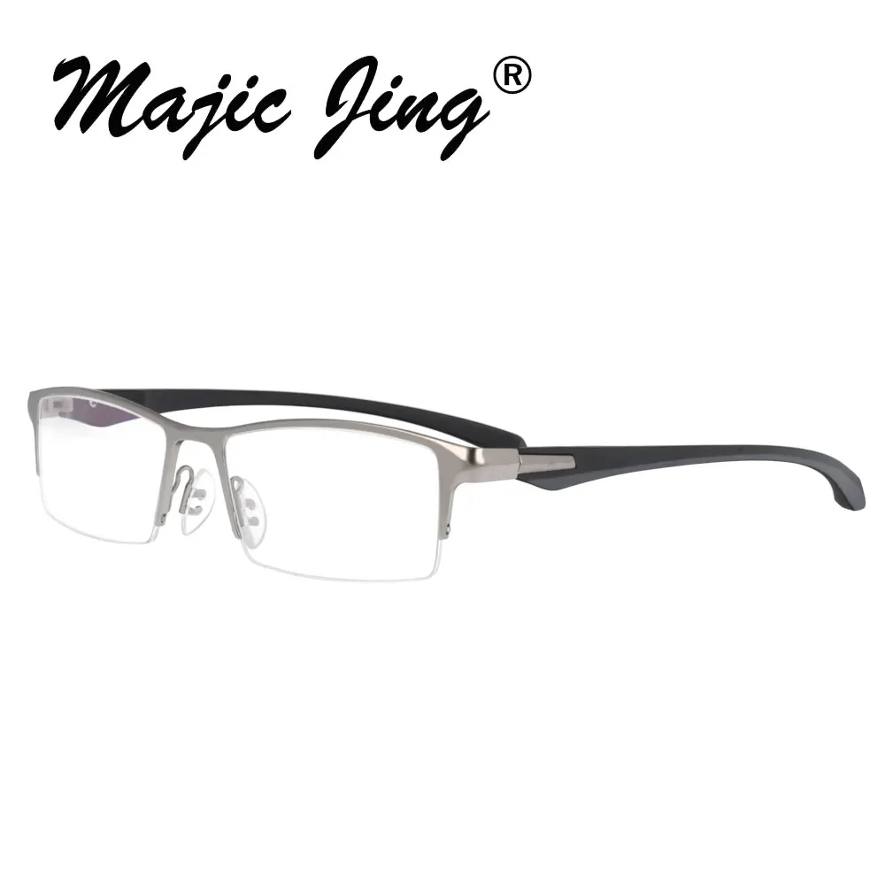 Magic Jing нержавеющая сталь и TR оптические рамки близорукость очки по рецепту очки P9065 - Цвет оправы: silver