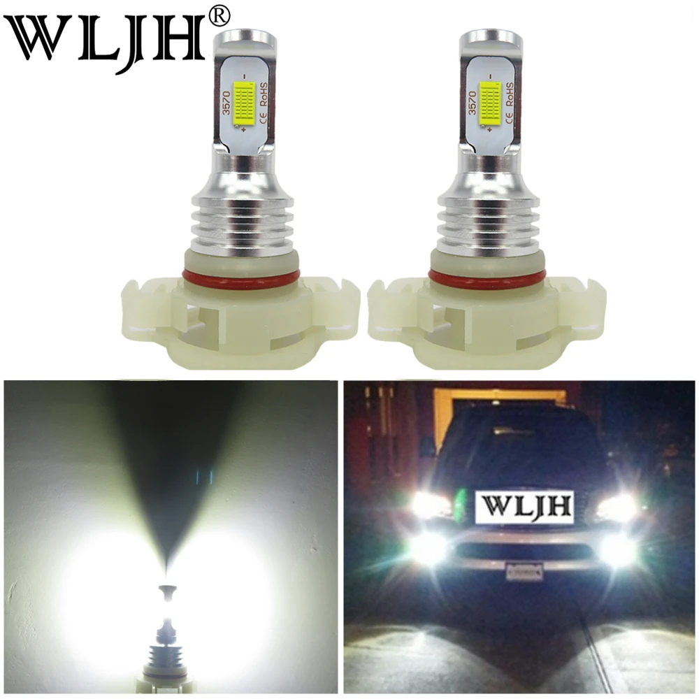 WLJH 2x12V 24V Высокая яркость Canbus PSX24W противотуманный светильник Светодиодный лампа