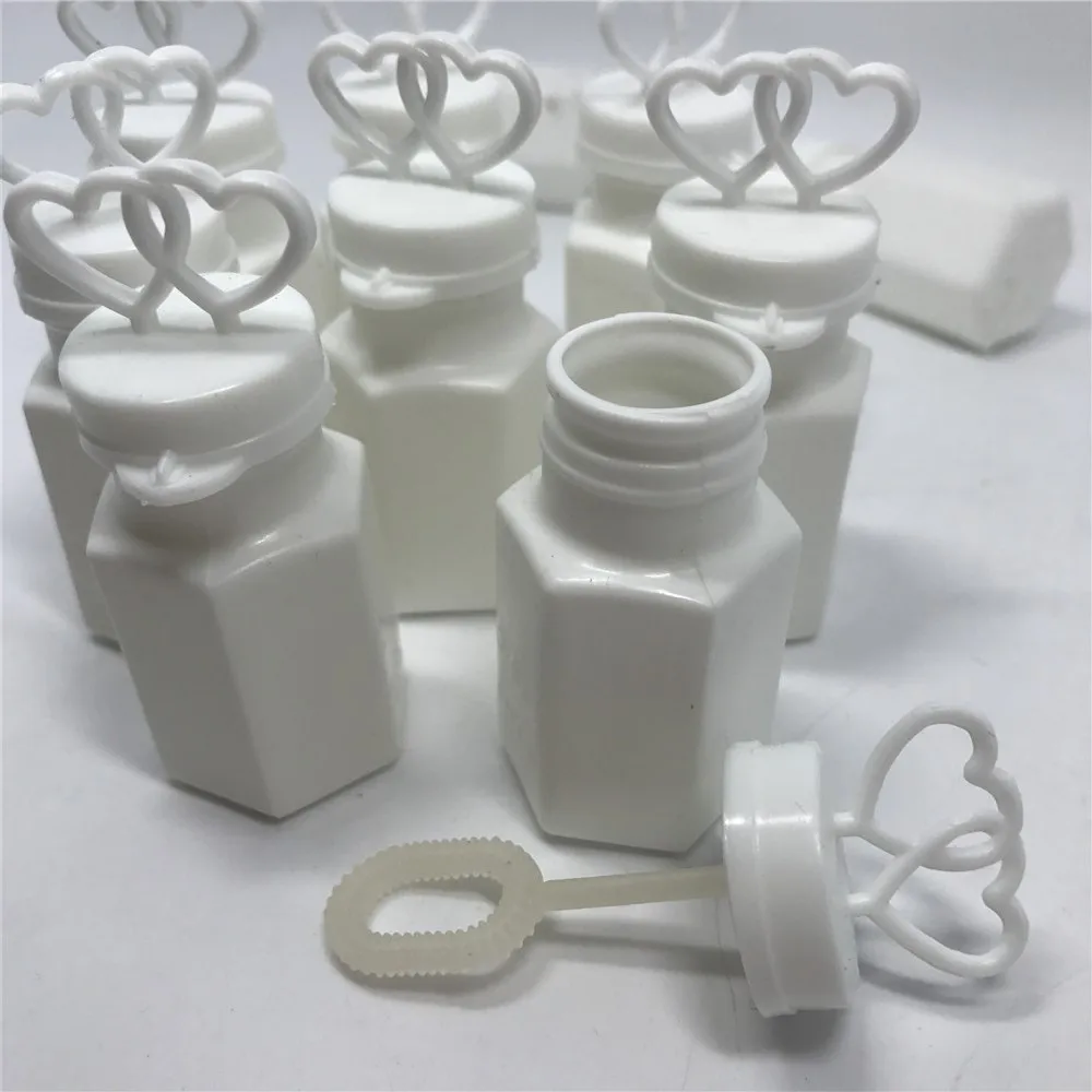 

48pcs/Lot Empty Wedding Soap Bubble Bottle Tube With Heart Shaped Handle Wedding Party Favor