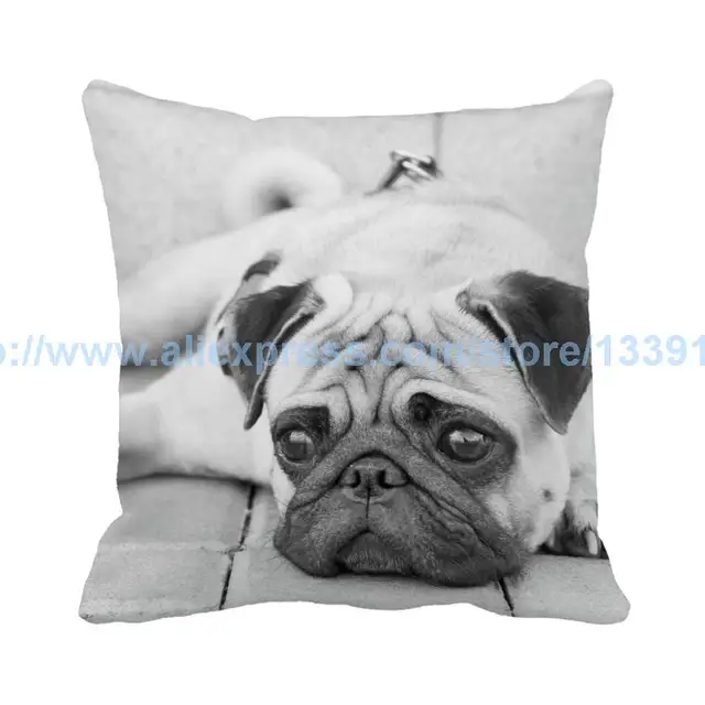 Sad Face Pug Dog Throw Pillow Custom Grey Suede Cushion For Sofa Sad Face Pug Dog Throw Pillow Custom Grey Suede Cushion For Sofa Chair Home Decor