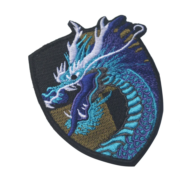Нашивки с вышивкой китайского дракона в стиле милитари для одежды|armband patch|patches