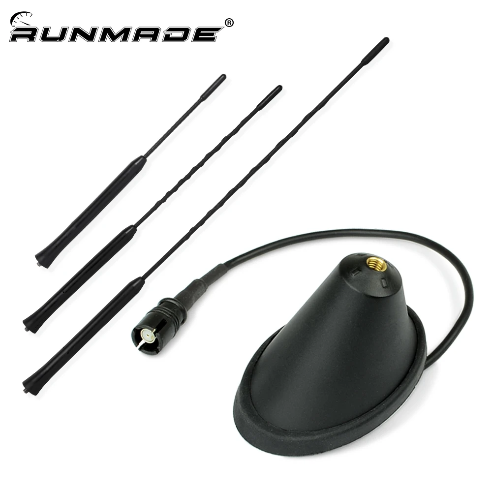 

runmade Car Auto Truck Vehicle Roof Radio FM Antenna Aerial Amplifier Booster with Base 9" 11" 16" for BMW Toyota VW Mazda