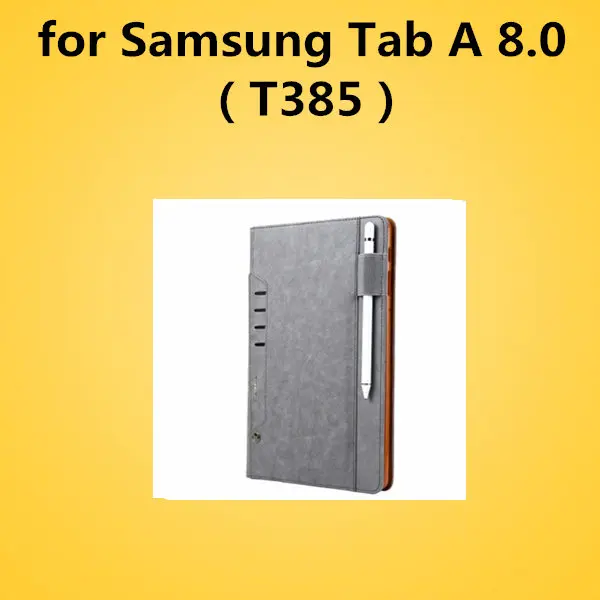 Чехол для планшета для samsung Galaxy Tab A2 T590 из искусственной кожи, чехол для samsung Tab A 8,0 T385/10,1 T580/S3 T820/S4 T830, чехол-книжка - Цвет: Tab A 8.0 T385 gray