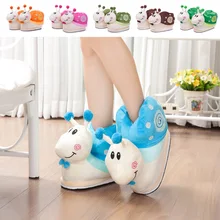 Catoon Snail Women Child Kids Indoor Floor Slippers 2016 New Super Thick Winter Home House Slippers Funny slippers High quality