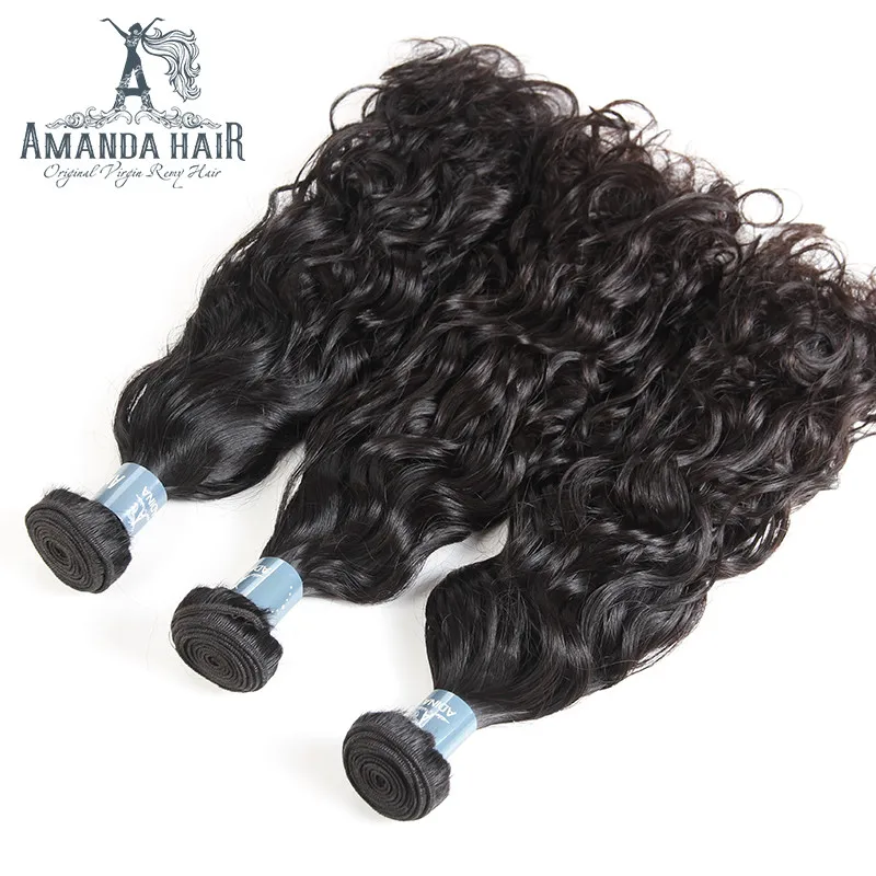 

Brazilian Water Wave Bundles Curly Weave Human Hair Unprocessed Virgin Hair Extensions Natural Color for Salon