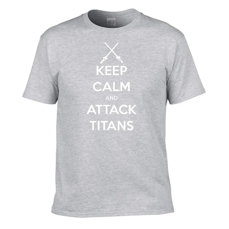 Новый дизайн моды Keep Calm and Атака Титанов взрослых Футболка с принтом летние шорты