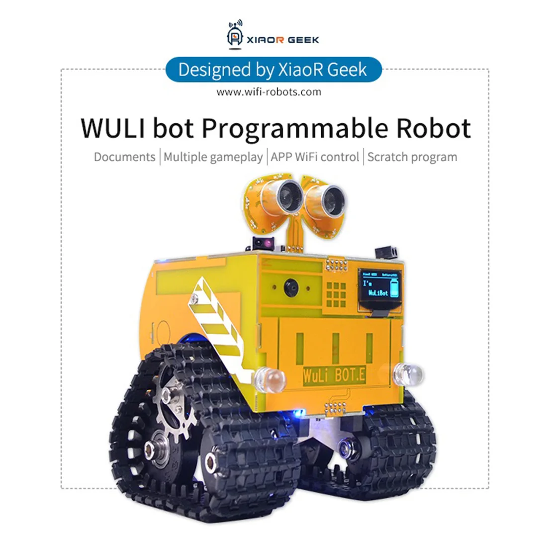 WuliBot Scratch + Mixly Programmable Robot RC Programming Track Car Steam Educational Toys Gift For Children