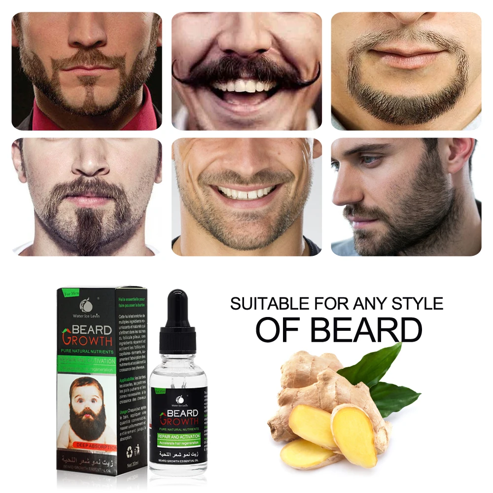 

100% Natural Organic Men Beard Growth Oil Beard Wax Balm Hair Loss Products Conditioner for Groomed Beard Growth 30ml TSLM2