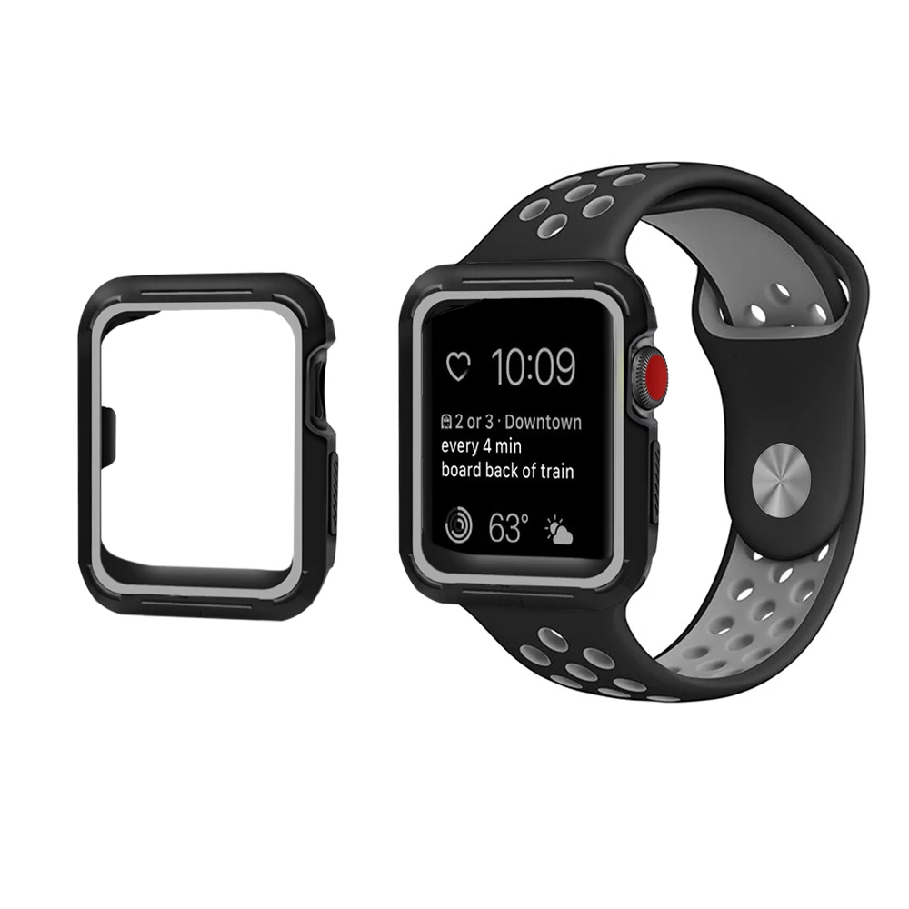 Силиконовый защитный чехол для apple watch band 44 мм 40 мм iwatch band 42 мм 38 мм Резиновый чехол ремешок для apple watch 5 4 3 2 1