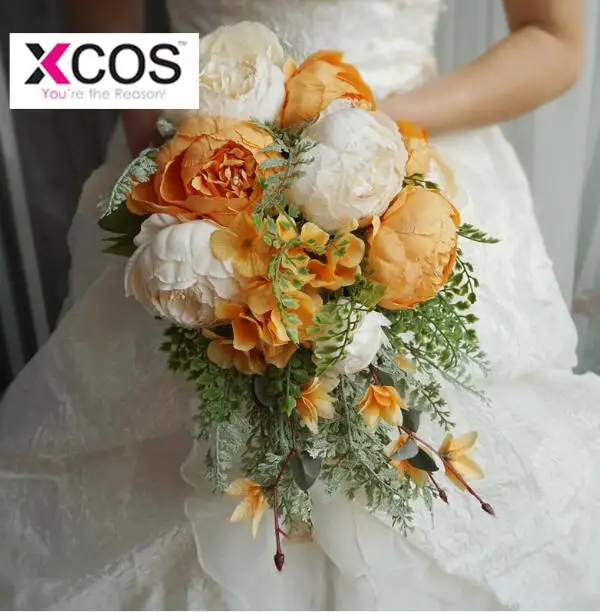 Романтические оранжевые Свадебные цветы Свадебные букеты Ramos De Novia ручной работы Цветочные букеты невесты - Цвет: StyleA