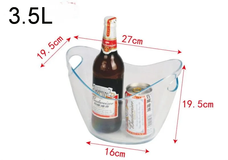 3.5L-12L Кристалл ведро льда бар набор пластиковое шампанское вино ведро кристалл большое ведро для Охлаждения пива льдом