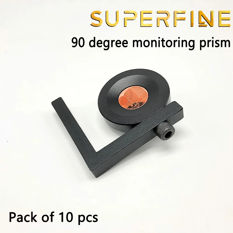 

Superfine Pack of 10 pcs 90 degree monitoring prism, 1 inch mini prism with L bar, for total station surveying