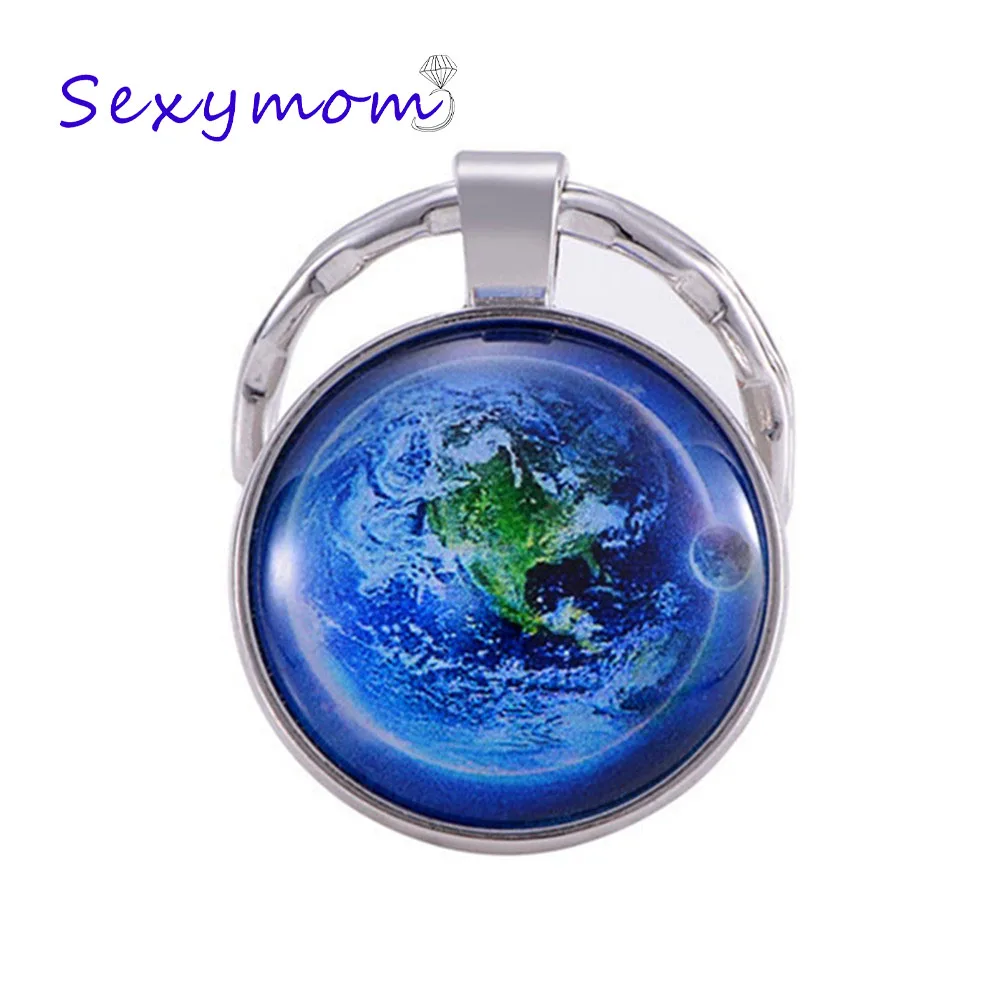 Sky Star Blue Earth Time Gem Mars брелок ювелирный галактика Вселенная, космос, планета Подарочная подвеска-брелок для друзей