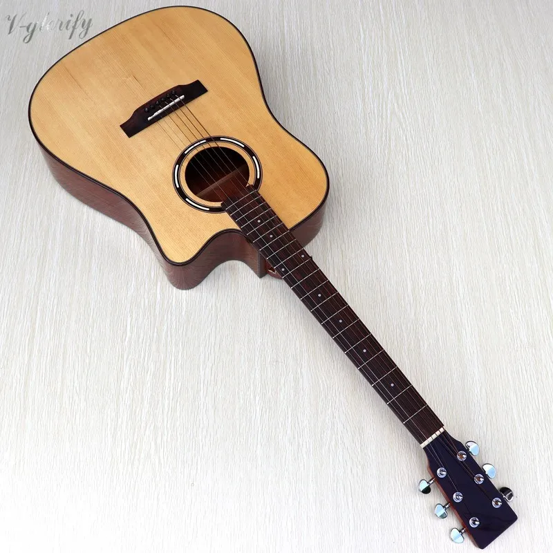 

zebra wood good hand feel acoustic guitar good quality