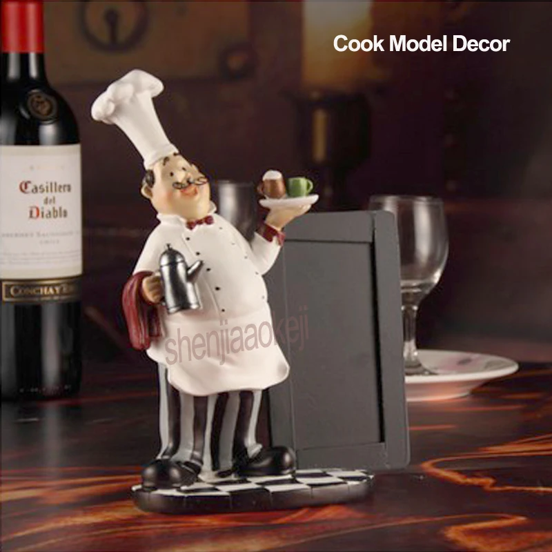 

European-type Adorable Cook Model Decor Resin Chef Statue Ornament Craft Supplies for Restaurant, Hotel and Bakery 1pc