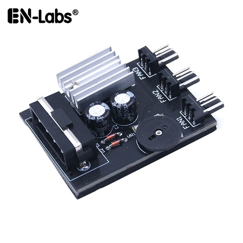 En labs computador caso cpu cooler 3 pinos ventilador de refrigeração controlador de temperatura, molex 4pin ou sata para 3 saídas de 3 pinos|sata to|fan hub3 pin fan - AliExpress